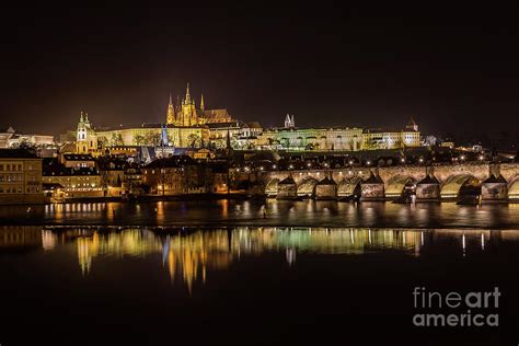 Prague Skyline at Night Photograph by Travel and Destinations - By Mike ...