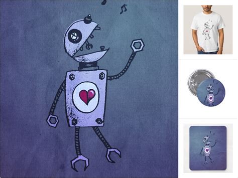 Singing Robot Character Cute Strange Creatures