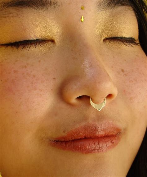 Inanna Septum Ring Solid Gold Septum Ring Gold Septum Etsy Israel Septum Piercing Jewelry