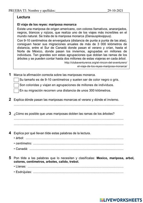 Examen 4º lengua Anaya worksheet