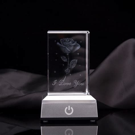 New Design D Laser Etched Crystal Blank Block Glass Cube With Led