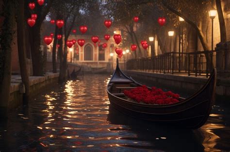 Premium Photo A Romantic Gondola Ride Through A Canal With The B 00298 01