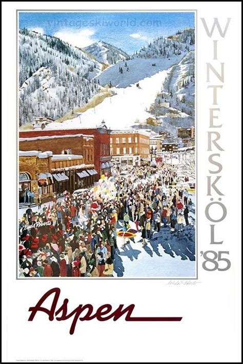 Ski Art Ski Poster Image Of Aspen 1985 Winterskol Poster Skiing Colorado Ski Art Skiing