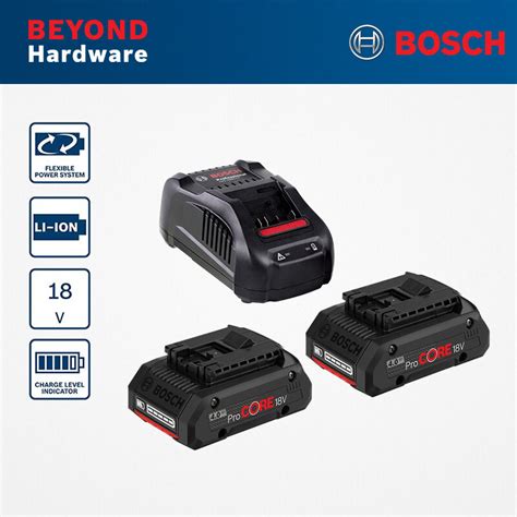 Bosch Procore Professional Starter Kit Charger And Battery Set Combo Set 18v40ah