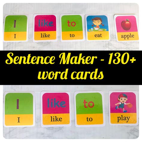 Emergent Reader Game Visual Sentence Maker Pack Of 130 Word Cards