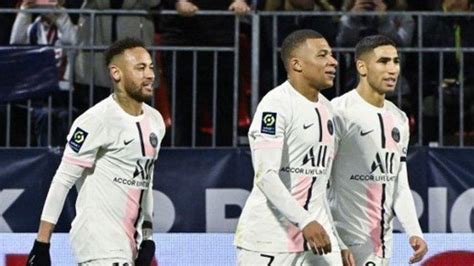 Hasil Liga Perancis PSG Bantai Clermont Messi 3 Assist Neymar Dan