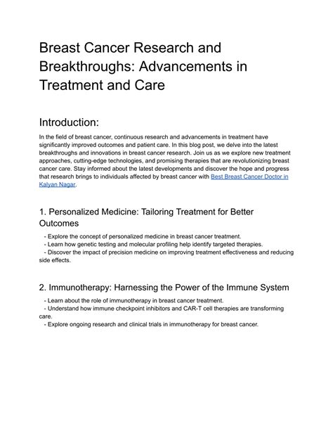 Ppt Breast Cancer Research And Breakthroughs Advancements In