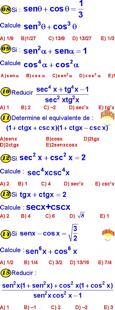 Identidades TrigonomÉtricas Fundamentales Ejemplos Y Ejercicios Resueltos De TrigonometrÍa