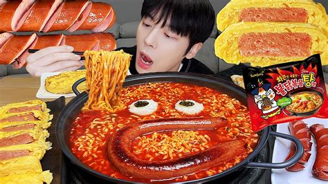 Asmr Mukbang 직접 만든 순두부 불닭볶음탕면 먹방 And 레시피 계란 통스팸소세지 Fire Noodles