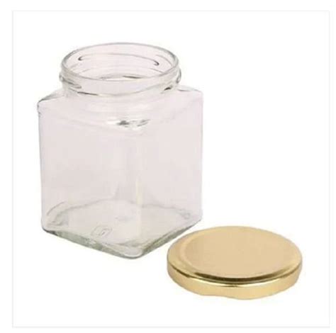 400 Ml Durable Solid Plain Transparent Square Itc Empty Clear Glass