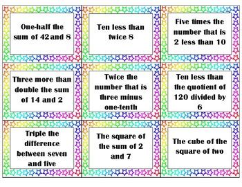 Numerical Expression Task Cards By Erin Companion TpT