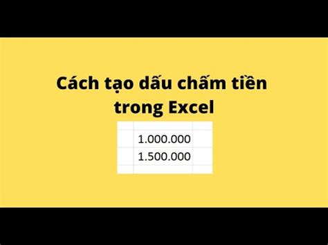 C Ch T O D U Ch M Ti N Trong Excel Youtube