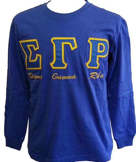 Buffalo Dallas Sigma Gamma Rho Script Applique Ladies Tee Long Sleeve Blue M Product