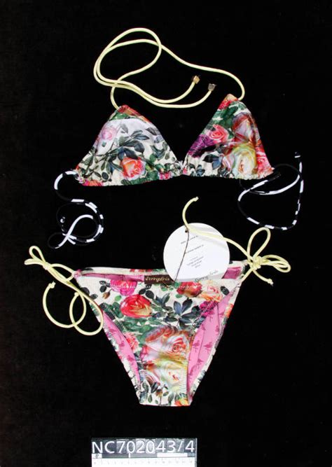 Flamingo Sands Lemon Roses Triangle String Bikini Works Collections Sea Museum