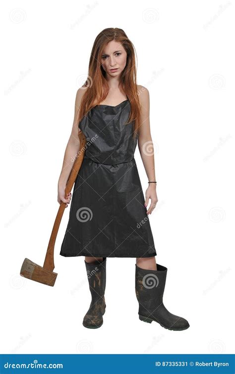 Woman With Axe Stock Image Image Of Female Beautiful 87335331