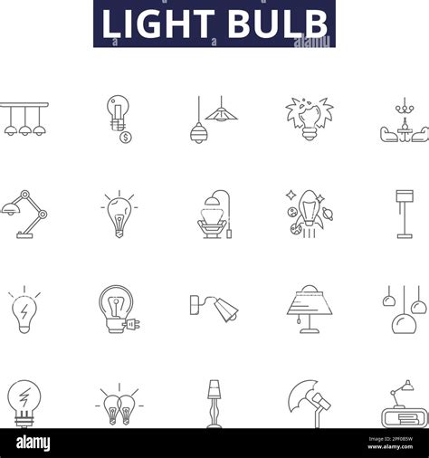 Light Bulb Line Vector Icons And Signs Bulb Illuminate Glow