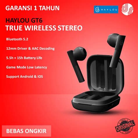 Haylou Gt6 Tws True Wireless Stereo Bluetooth Earphone Earbuds Bt 52