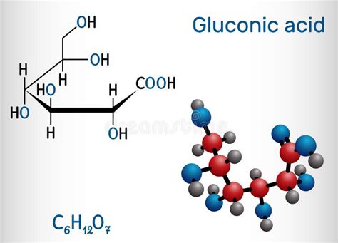 Gluconic Acid C6h12o7 Molecule It Is Pha Polyhydroxy Acid The Salt Are Known As Gluconate