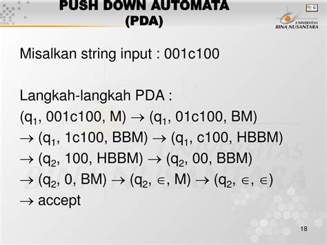 Ppt Pertemuan Push Down Automata Pda Powerpoint Presentation