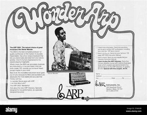 Stevie Wonder En Un Anuncio De Principios De Los Años 1970 Para Sintetizadores Arp Los Arps