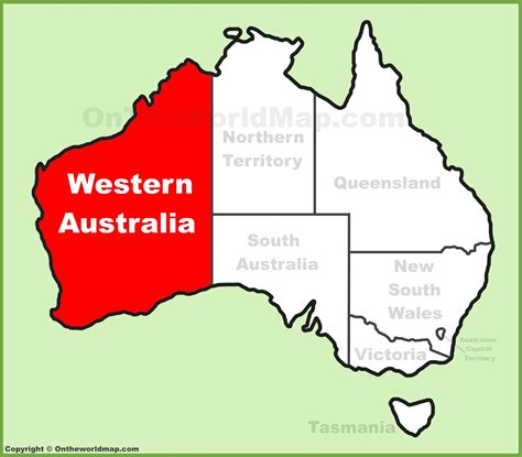 Western Australia location on the Australia Map - Ontheworldmap.com