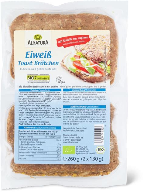 Alnatura Toast Eiweiss Broetchen