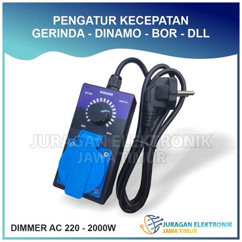 Jual PENGATUR KECEPATAN GERINDA BOR MOTOR KIPAS DIMMER 2000W 220V AC