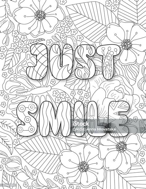 Inspirational Quotes Coloring Book Stock Illustration Download Image