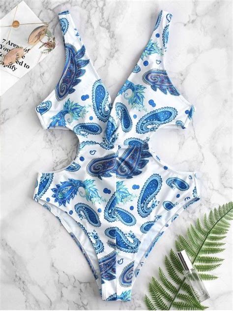 [35 Off] 2020 Zaful Paisley Monokini Swimsuit In Multi A Zaful