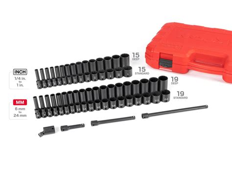 38 Inch Drive 12 Point Impact Socket Set 72 Piece Sid91406 Tekton