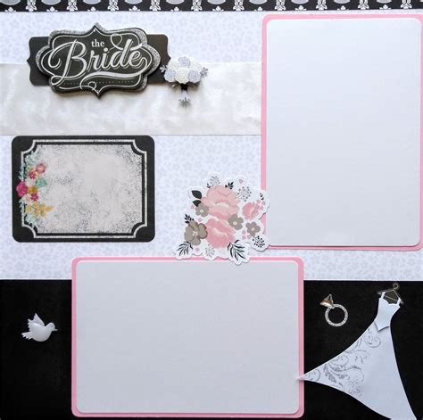 Two Handmade Bride Wedding Scrapbook Pages Premade 12x12 Etsy In 2020