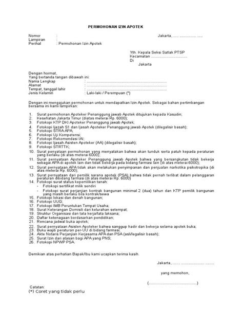 Detail Contoh Surat Permohonan Izin Apotek Koleksi Nomer 3