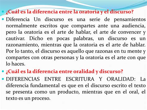 Diferencia Entre ORATORIA DISCURSO Para Estudiantes PPT