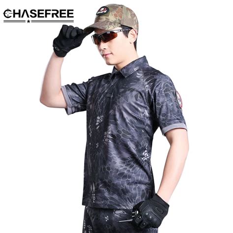 Summer Camouflage Outdoors Coolmax T Shirt Men Army Combat Military