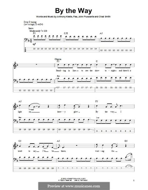 By The Way Red Hot Chili Peppers By Flea A Kiedis C Smith J Frusciante On Musicaneo