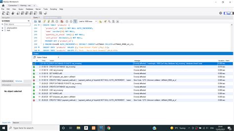 Mysql My Sql Workbench Errors After Executing Sql Script File