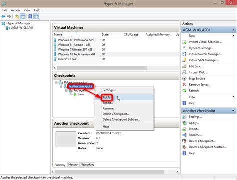 Hyper V Checkpoints Create And Use In Windows 10 Windows 10 Tutorials