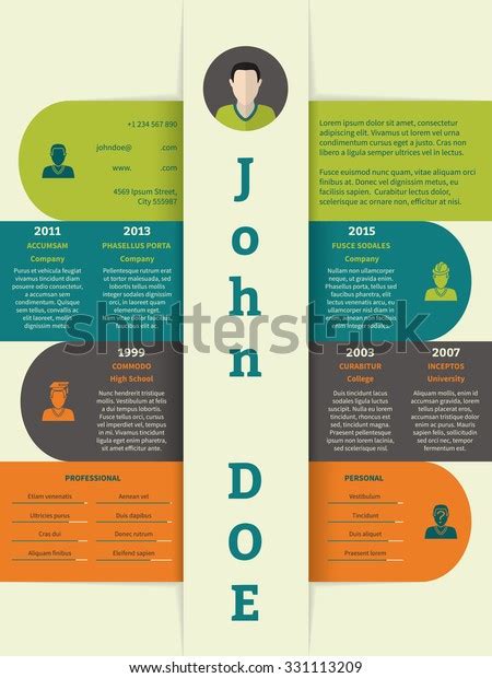 Modern Cv Curriculum Vitae Resume Template Vector De Stock Libre De