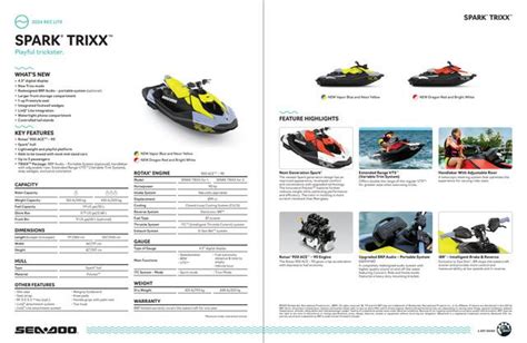 New 2024 Sea Doo Waverunner Spark Trixx 3up 90hp Vapor Blueneon