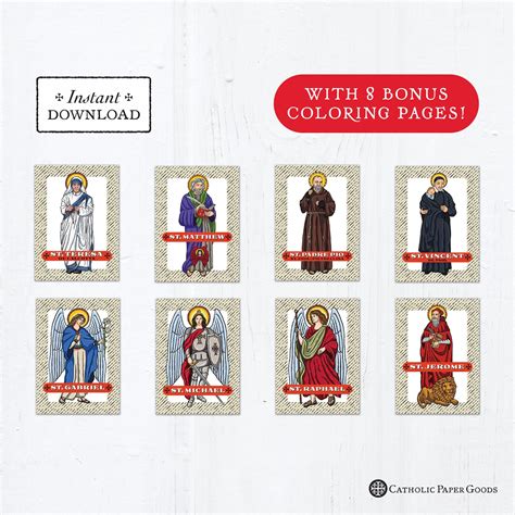 Catholic Saint Trading Cards September Set 1 Printable Plus Bonus