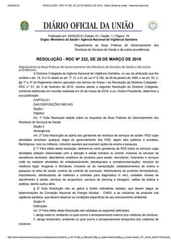 Recolucao Rdc Marco Diario Oficial Da Uniao Boas Praticas