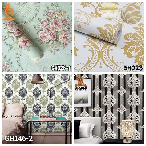 Jual Wallpaper Stiker Motif Shabby Wallpaper Dinding Shabby Hijau Tosca