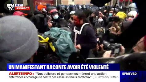 Manifestant le visage sang ce samedi à Paris BFMTV présente ses