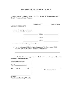 Osap Affidavit Sample Fill Online Printable Fillable Blank Pdffiller