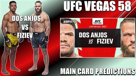 Ufc Vegas Dos Anjos Vs Fiziev Espn Fantasy Pick Em Predictions