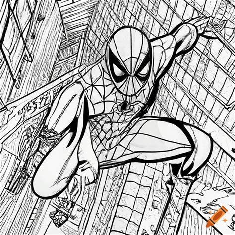 Black And White Spiderman Coloring Page