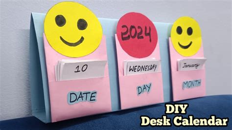 How To Make New Year 2024 Desk Calendar Diy Calendar Handmade Desk