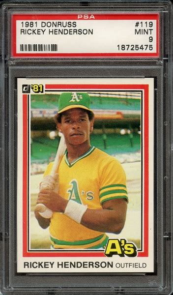 Lot Detail Donruss Rickey Henderson Psa Mint