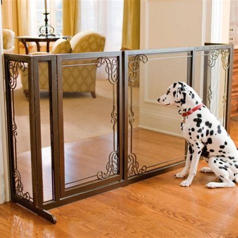 34h Expandable Free Standing Steel Mesh Pet Gate Pet Gate