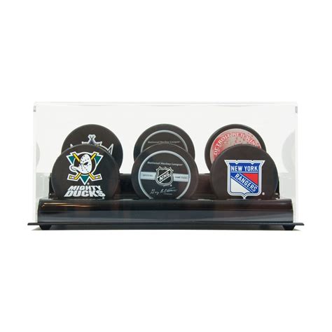 Six Hockey Puck Display Case Acrylic Base | Free Shipping - Memorabilia ...